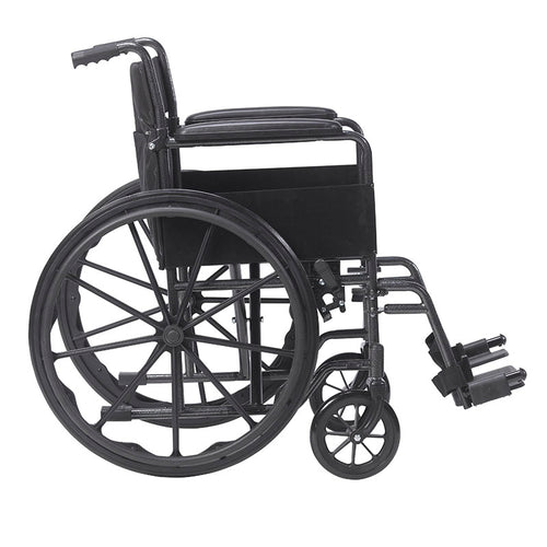 Drive Medical SSP118FA-SF Silver Sport 1 Wheelchair with Full Arms and Swing away Removable Footrest